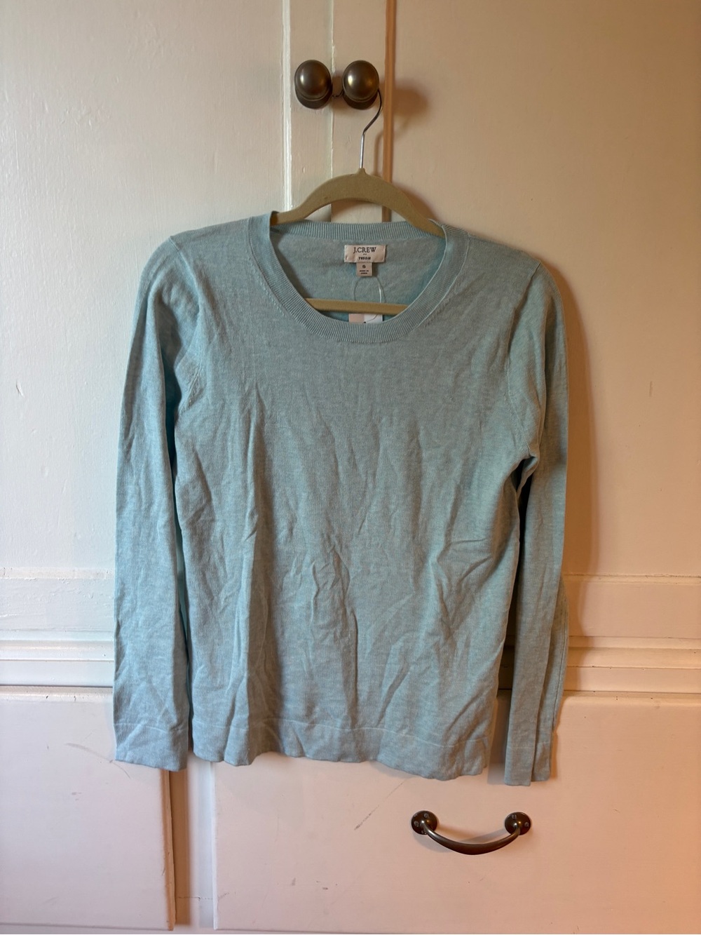 J. Crew Teddie Crewneck Sweater in Light Blue